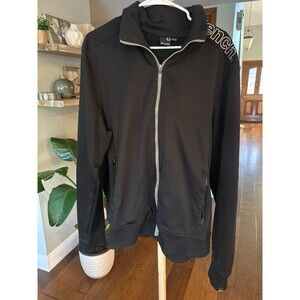 Bench. Full-Zip Fleece Lined Track Jacket XXL Black Embroidered Logo Thumb Hole